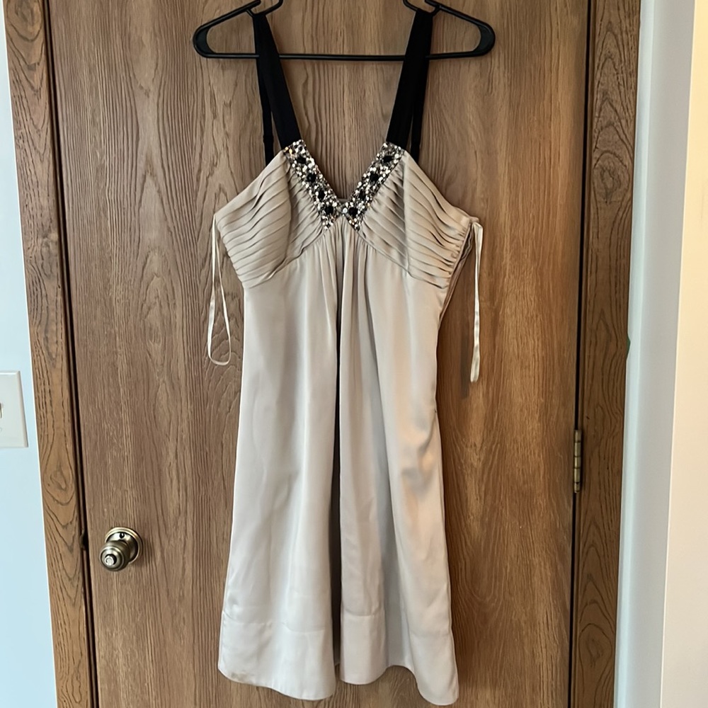 BCBG MaxAzria Ivory satin dress, size 8